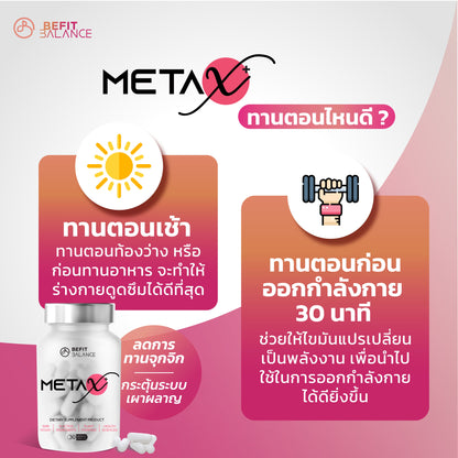 Bundle Set - Meta-X 2 Boxes สารสกัดธรรมชาติที่สำคัญกว่า 12 ชนิด 30 แคปซูล เร่งเผาผลาญ ลดการทานจุกจิก ปรับฮอร์โมนเลปติน