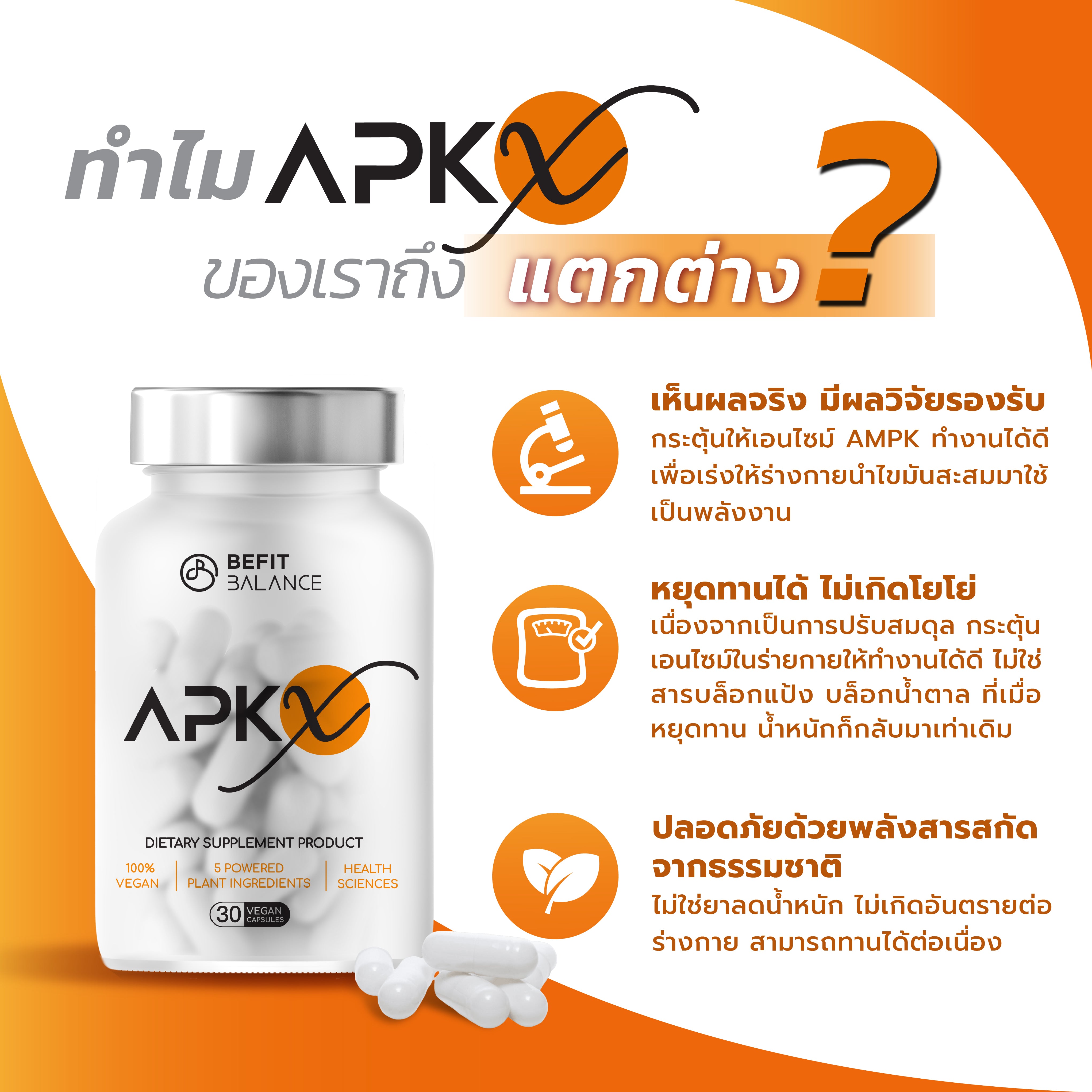 APK-X 30 Capsule เผาผลาญไขมันหน้าท้อง