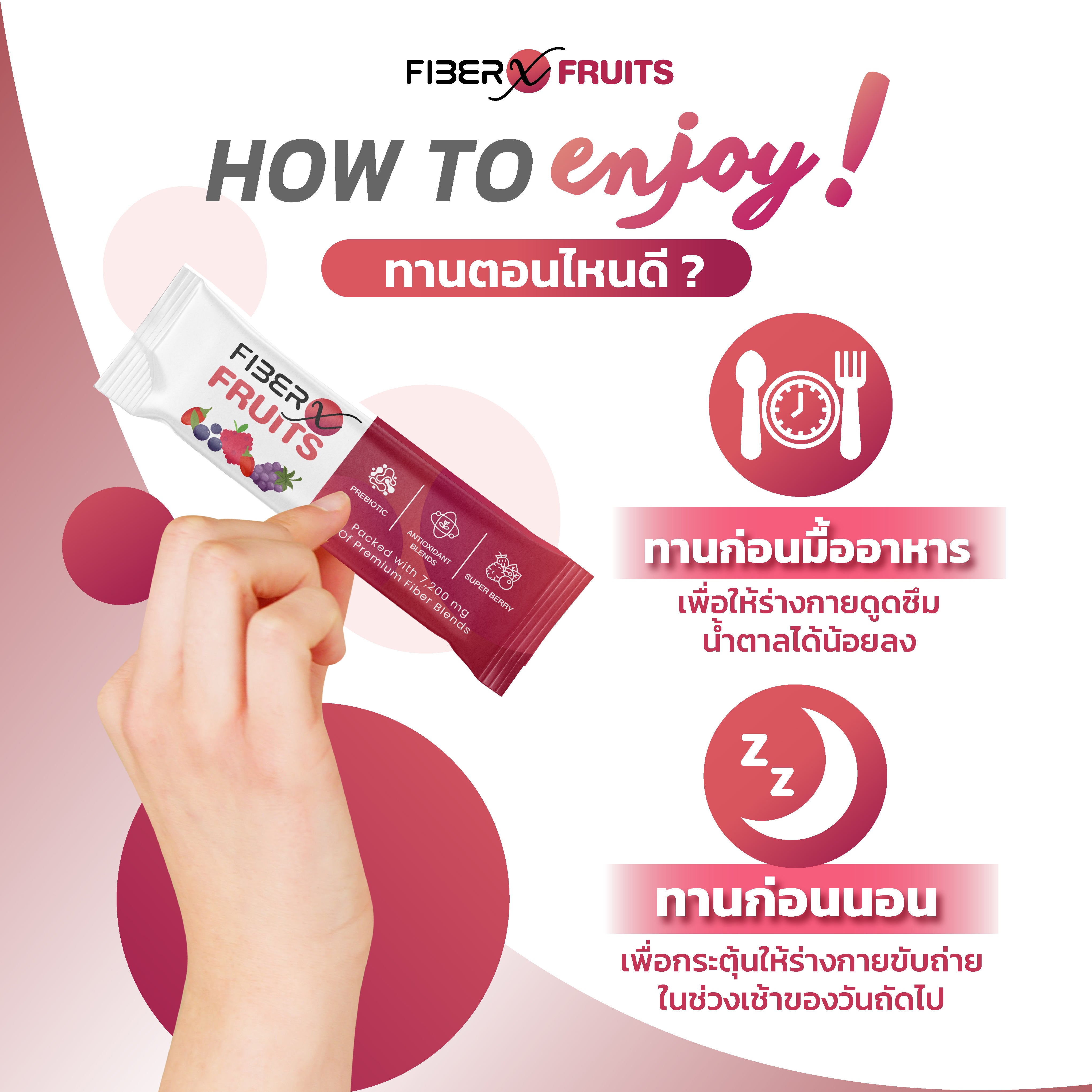 Fiber-X Fruits ไฟเบอร์หลากหลายชนิด รสราสเบอร์รี